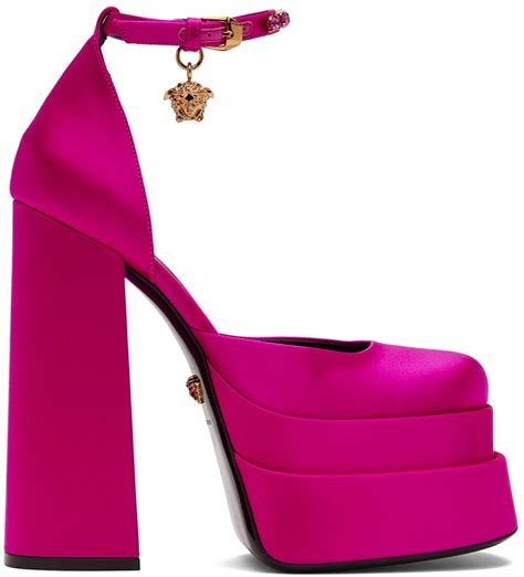 pink versace heels|Versace pink aevitas heels.